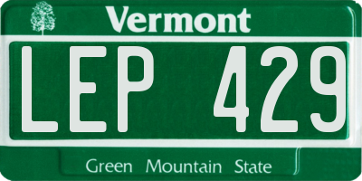 VT license plate LEP429