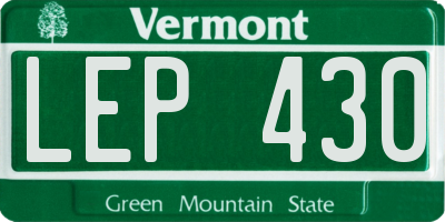 VT license plate LEP430