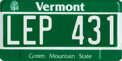 VT license plate LEP431