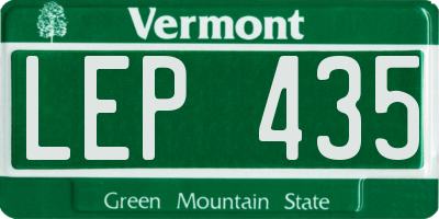 VT license plate LEP435