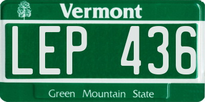 VT license plate LEP436