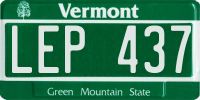 VT license plate LEP437