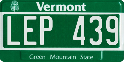 VT license plate LEP439
