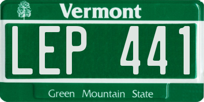 VT license plate LEP441