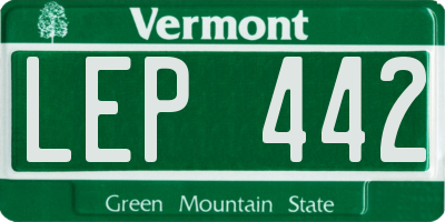 VT license plate LEP442