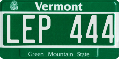 VT license plate LEP444
