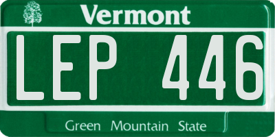 VT license plate LEP446
