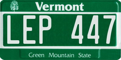 VT license plate LEP447