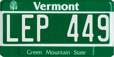 VT license plate LEP449