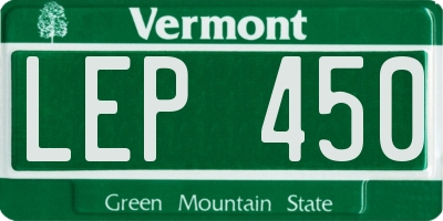 VT license plate LEP450