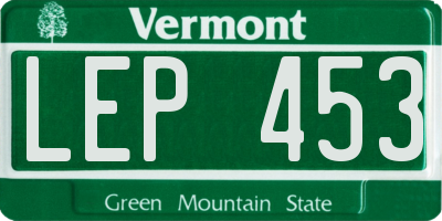 VT license plate LEP453