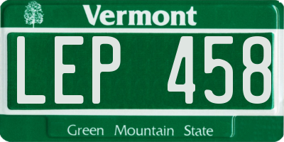 VT license plate LEP458