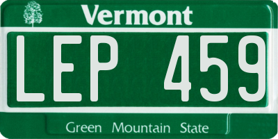 VT license plate LEP459