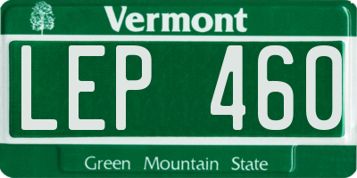 VT license plate LEP460