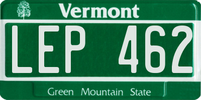 VT license plate LEP462