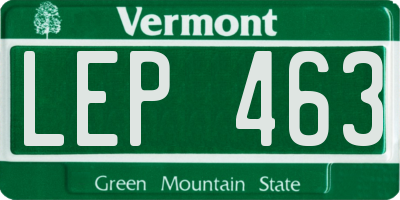 VT license plate LEP463