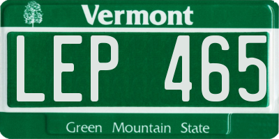 VT license plate LEP465