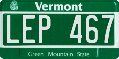 VT license plate LEP467