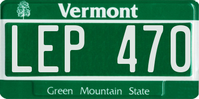 VT license plate LEP470