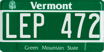 VT license plate LEP472