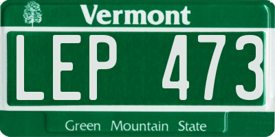 VT license plate LEP473