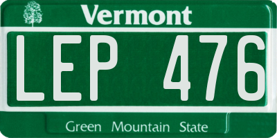 VT license plate LEP476