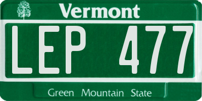 VT license plate LEP477