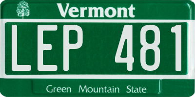 VT license plate LEP481