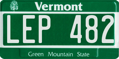 VT license plate LEP482