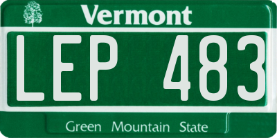 VT license plate LEP483