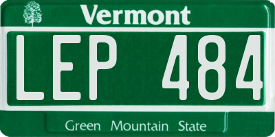 VT license plate LEP484