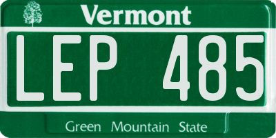 VT license plate LEP485