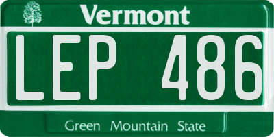 VT license plate LEP486