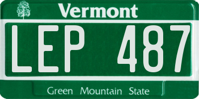 VT license plate LEP487