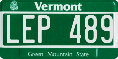 VT license plate LEP489