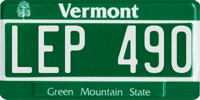 VT license plate LEP490