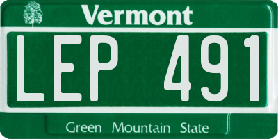 VT license plate LEP491