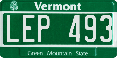 VT license plate LEP493