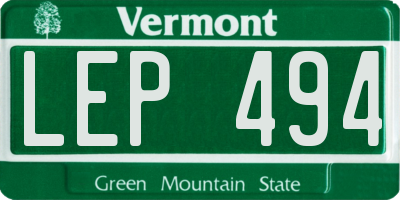 VT license plate LEP494