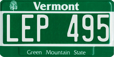 VT license plate LEP495