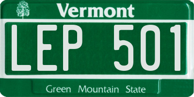 VT license plate LEP501