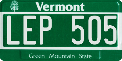 VT license plate LEP505