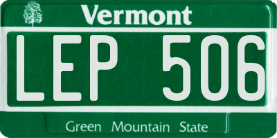 VT license plate LEP506