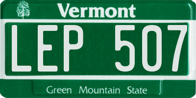 VT license plate LEP507