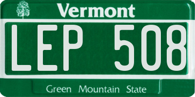 VT license plate LEP508