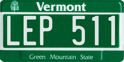 VT license plate LEP511