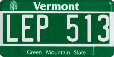 VT license plate LEP513