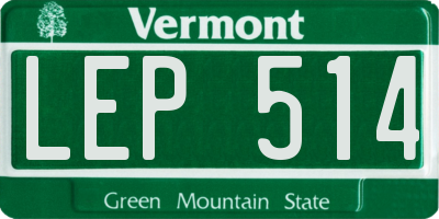 VT license plate LEP514