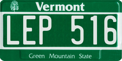 VT license plate LEP516