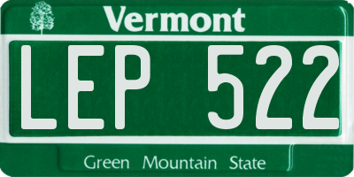 VT license plate LEP522